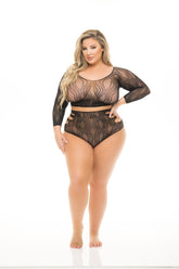 Back Me Up 2Pc Short Set - PL23103X by Pink Lipstick